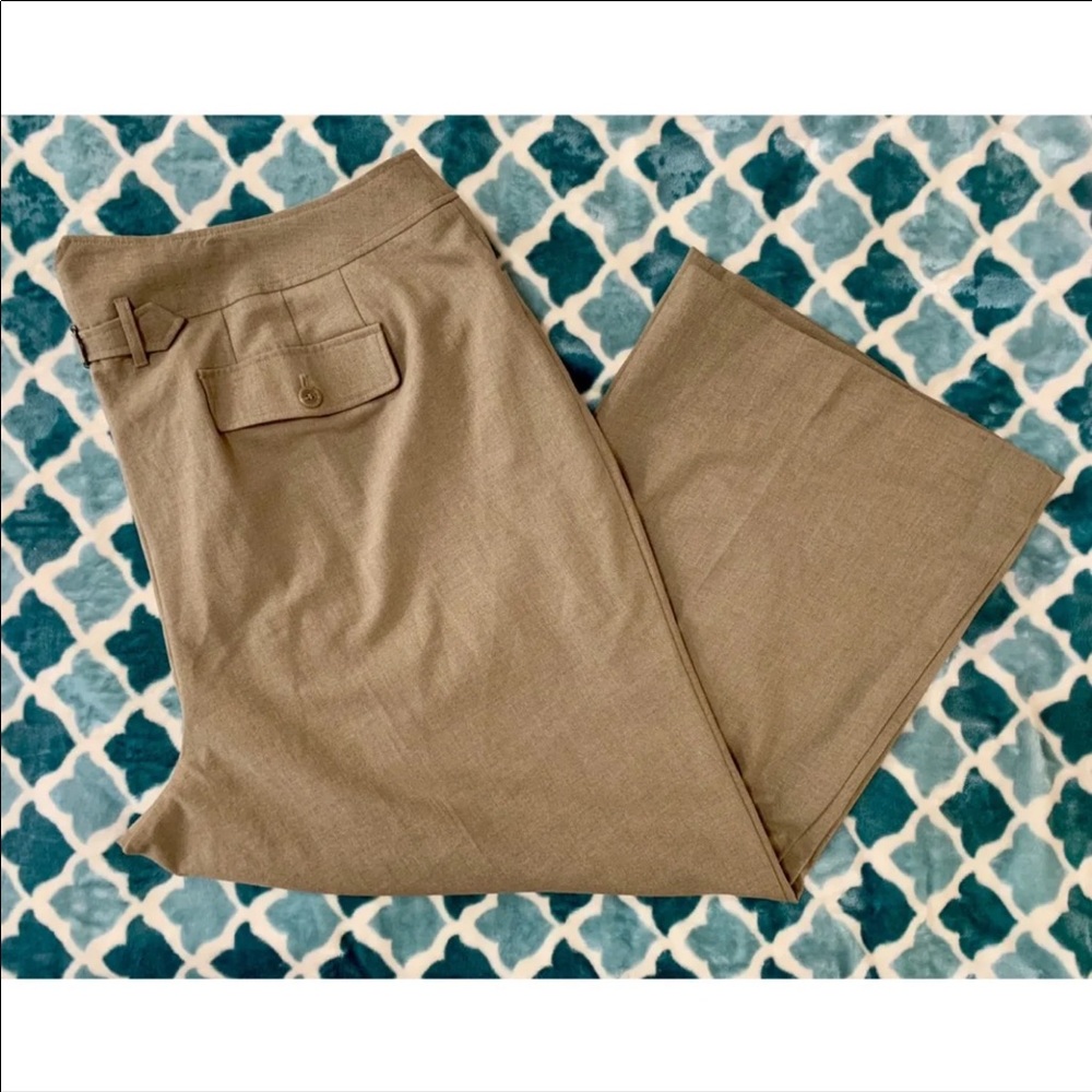 LANE BRYANT Tan Relaxed Wide Leg Trousers